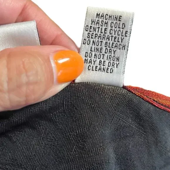 VINTAGE 90s Y2K CHICOS DESIGN BLACK KNIT TOP SHIRT COLORFUL FLORAL BOHO SIZE 1 M - Picture 6 of 6